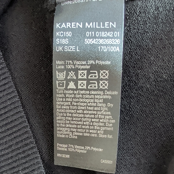 Karen Millen black zip front cardigan with cutout details - Picture 7 of 8